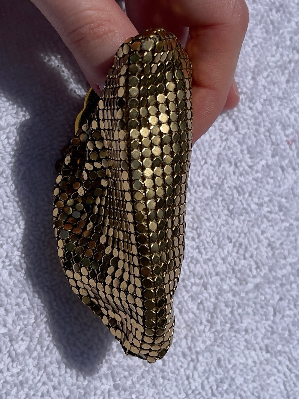 Whiting & Davis Vintage Set Gold Metal Mesh Evening Bag Matching Coin Purse - Picture 12 of 16